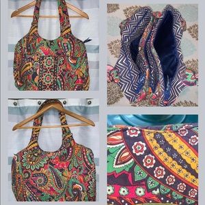 VERA BRADLEY Laptop Carry On Multiple Compartments Red Yellow Blue Green Bag